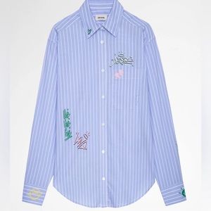 Zadig & Voltaire TAIS RAYE TAG BUTTON DOWN IN BLEU